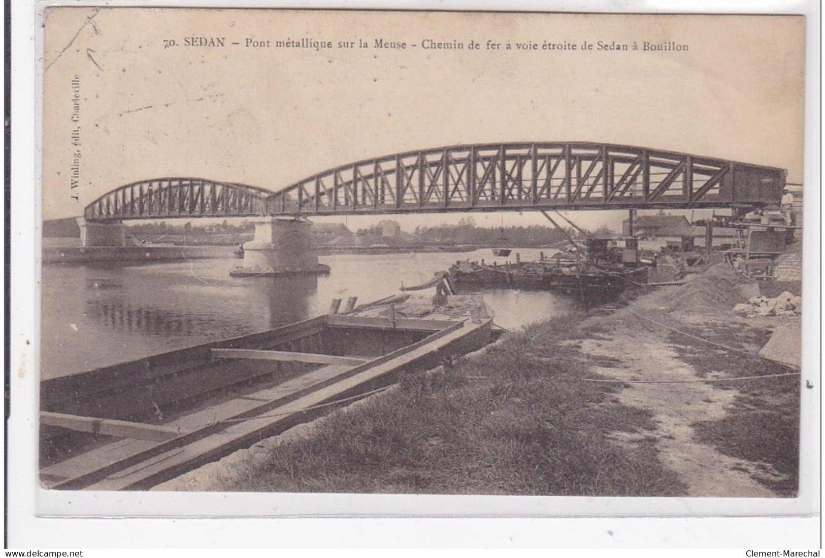 SEDAN : Pont Metallique Sur La Meuse, Chemin De Fer A Voie Etroite De Sedan A Bouillon - Etat - Sedan