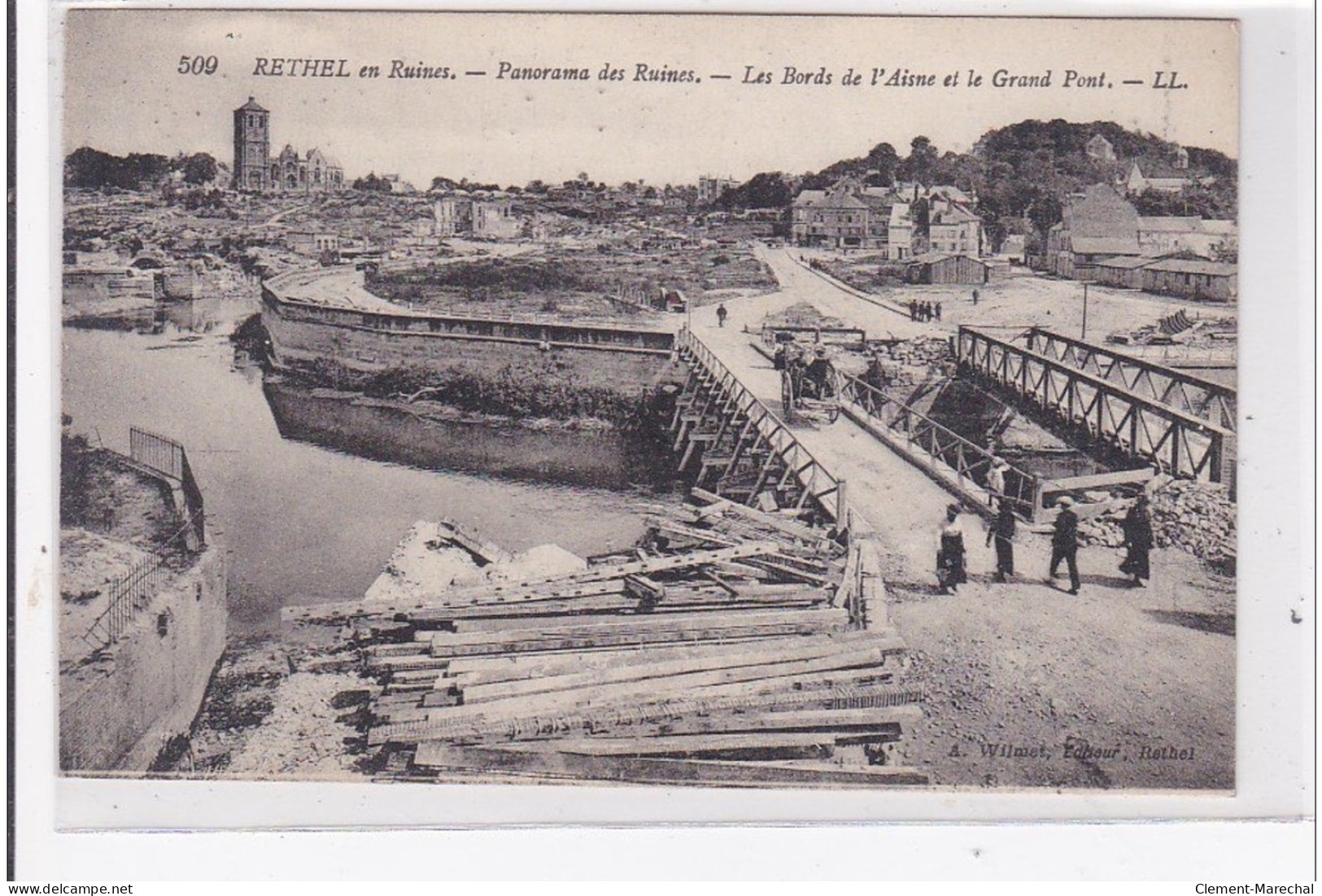 RETHEL : Panorama Des Ruines, Les Bords De L'aisne Et Le Grand Pont - Tres Bon Etat - Rethel