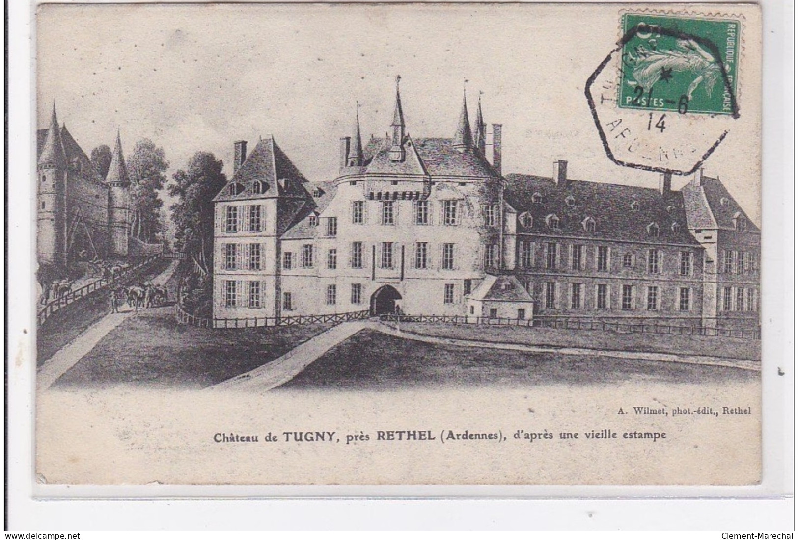 RETHEL : Chateau De Tugny, D'apres Une Vieille Estampe - Tres Bon Etat - Rethel