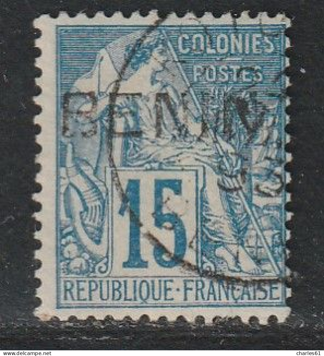 BENIN - N°6 Obl (1892) 15c Bleu - Gebruikt