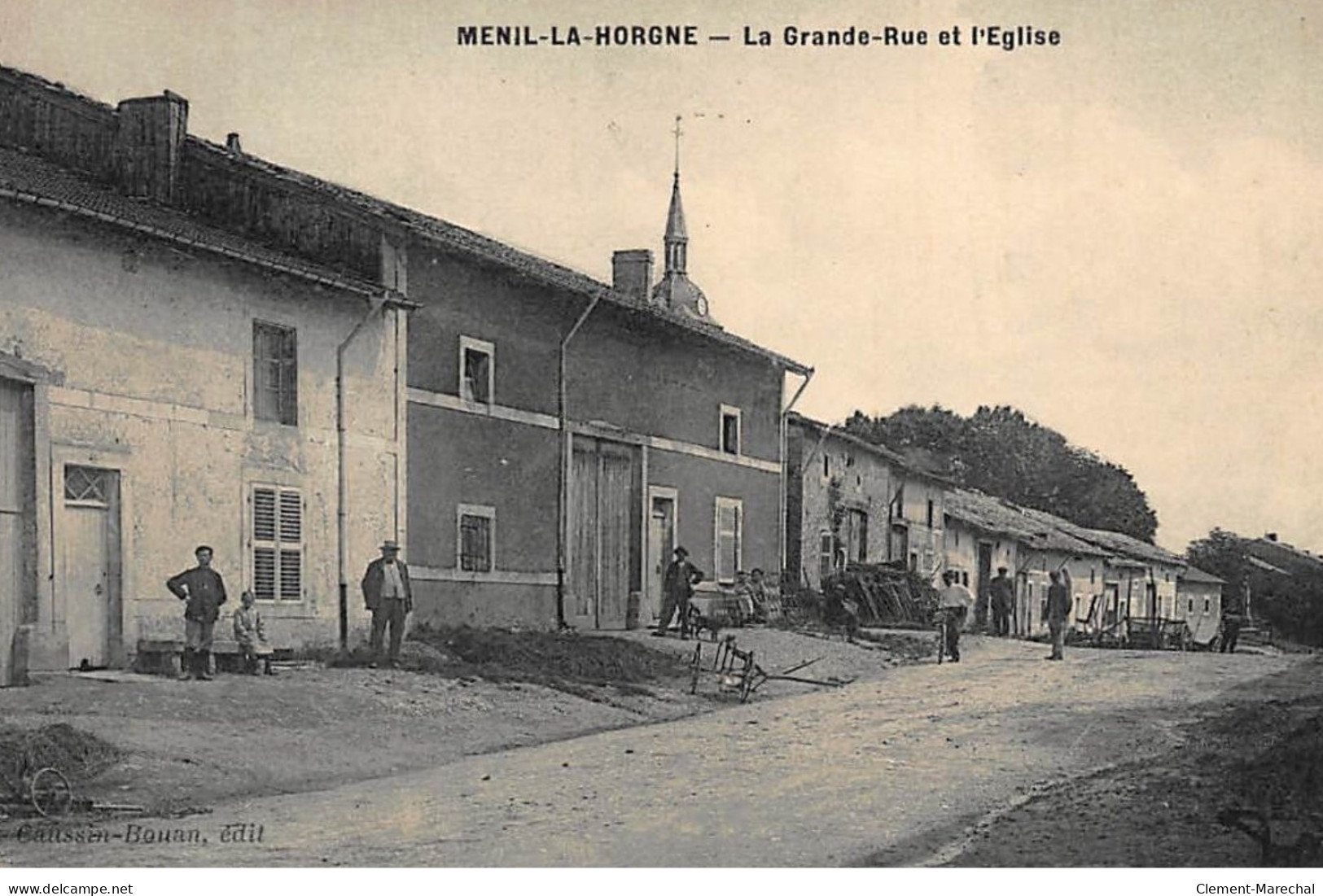 MENIL-LA-HORGNE : La Grande-rue Et L'eglie - Tres Bon Etat - Other & Unclassified