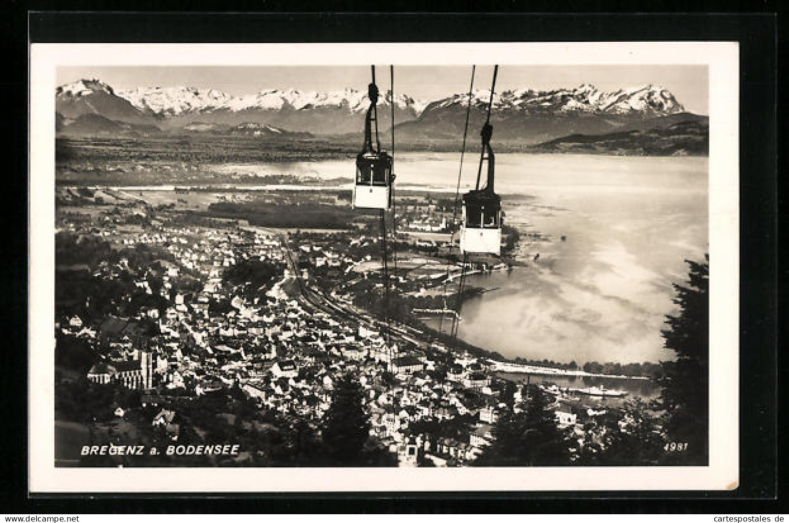 AK Bregenz A. Bodensee, Ortsansicht Mit Seilbahn  - Funicular Railway