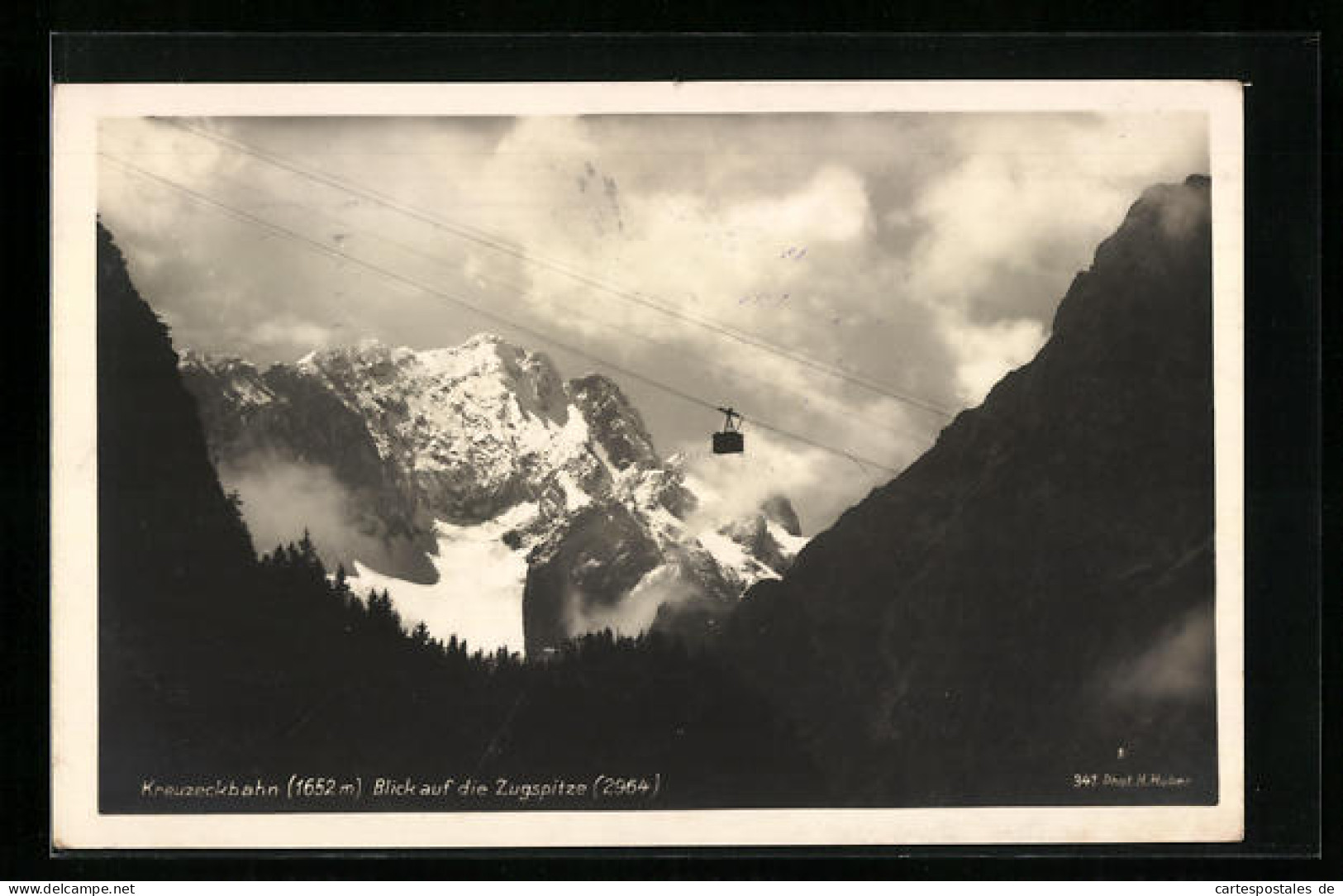 AK Kreuzeckbahn Mit Blick Auf Die Zugspitze  - Funicolari