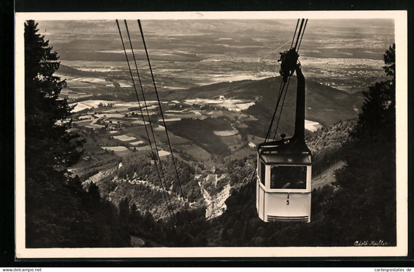 AK Freiburg I. Br., Seilschwebebahn A. D. Schauinsland  - Funicular Railway