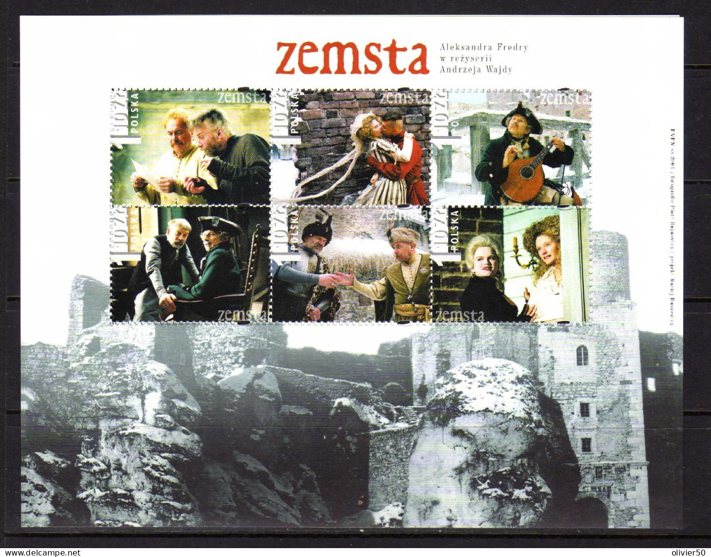 Pologne - 2002 - BF - Zemsta - Film - Cinema  - Neufs** - MNH - Unused Stamps