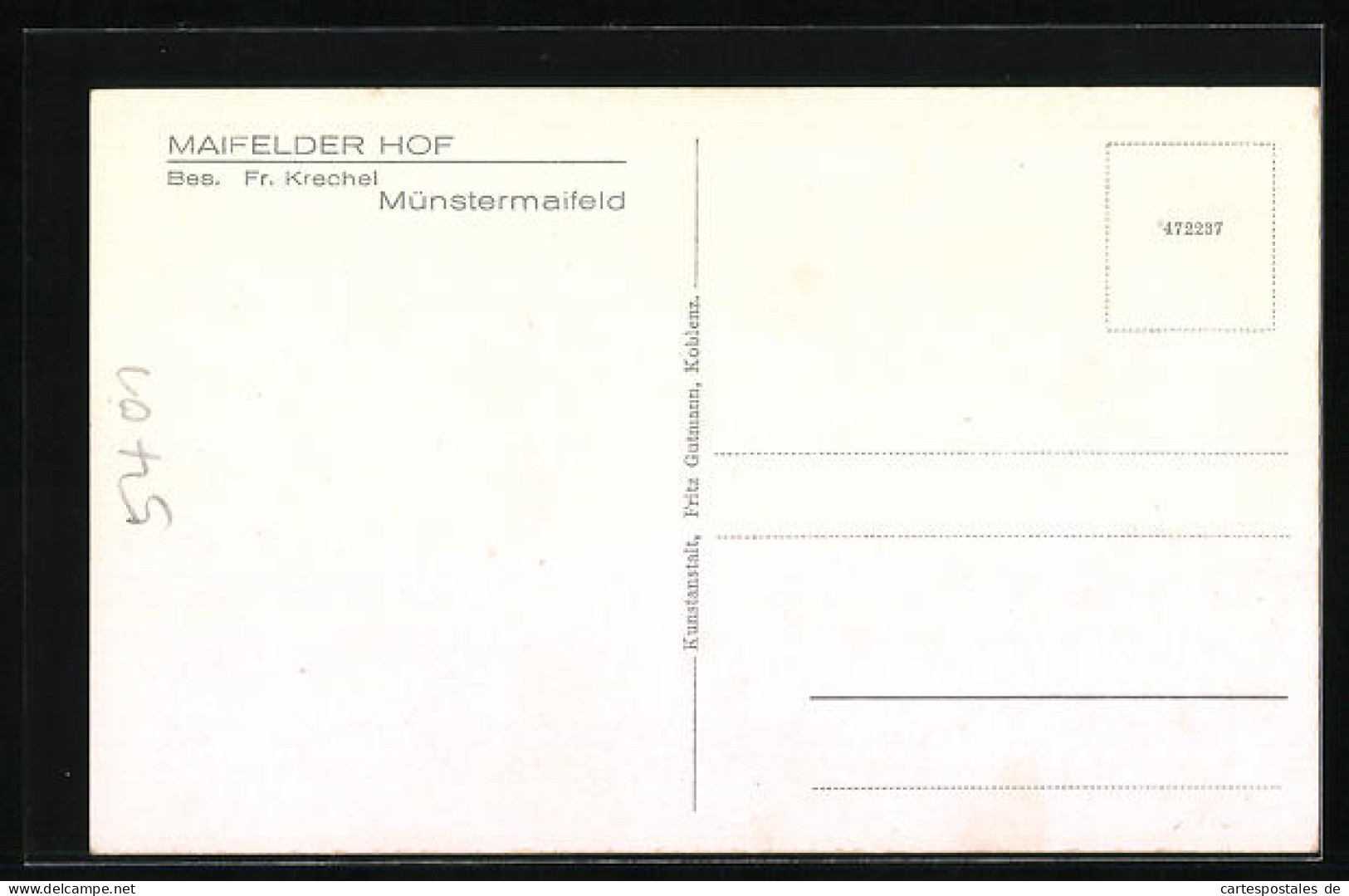 AK Münstermaifeld, Hotel Maifelder Hof Fr. Krechel, Strassenansicht  - Other & Unclassified