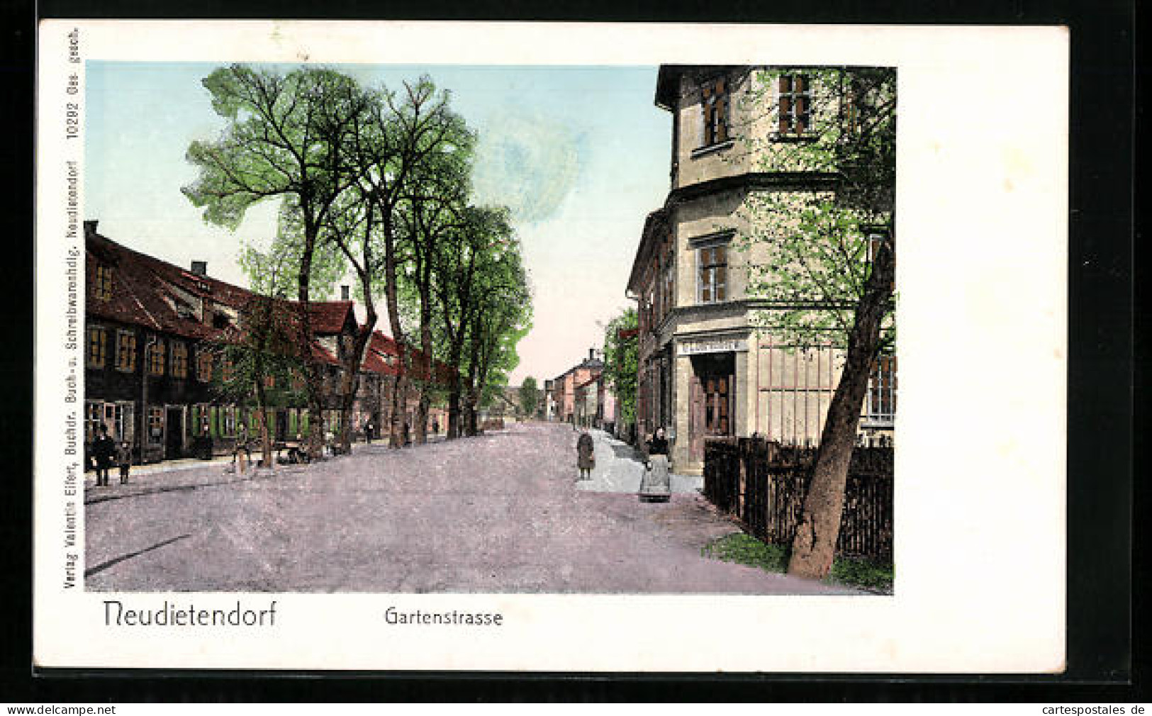 AK Neudietendorf, Gartenstrasse Mit Einwohnern, Mit Leuchtenden Fenstern  - Other & Unclassified