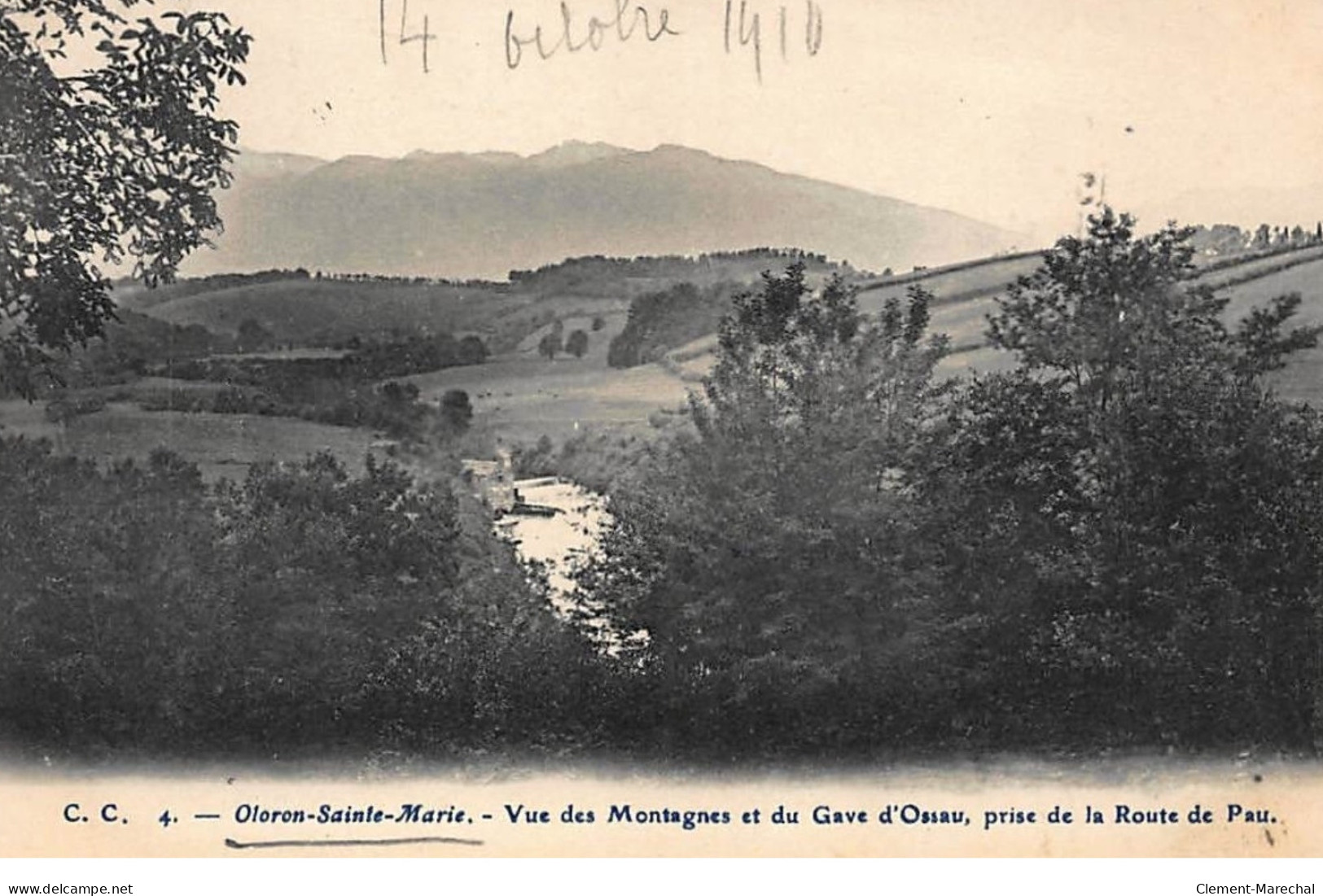 ORLONS-Ste-MARIE : Vue Des Montagnes Et Du Gave D'ossau Prise De La Route De Pau - Tres Bon Etat - Oloron Sainte Marie