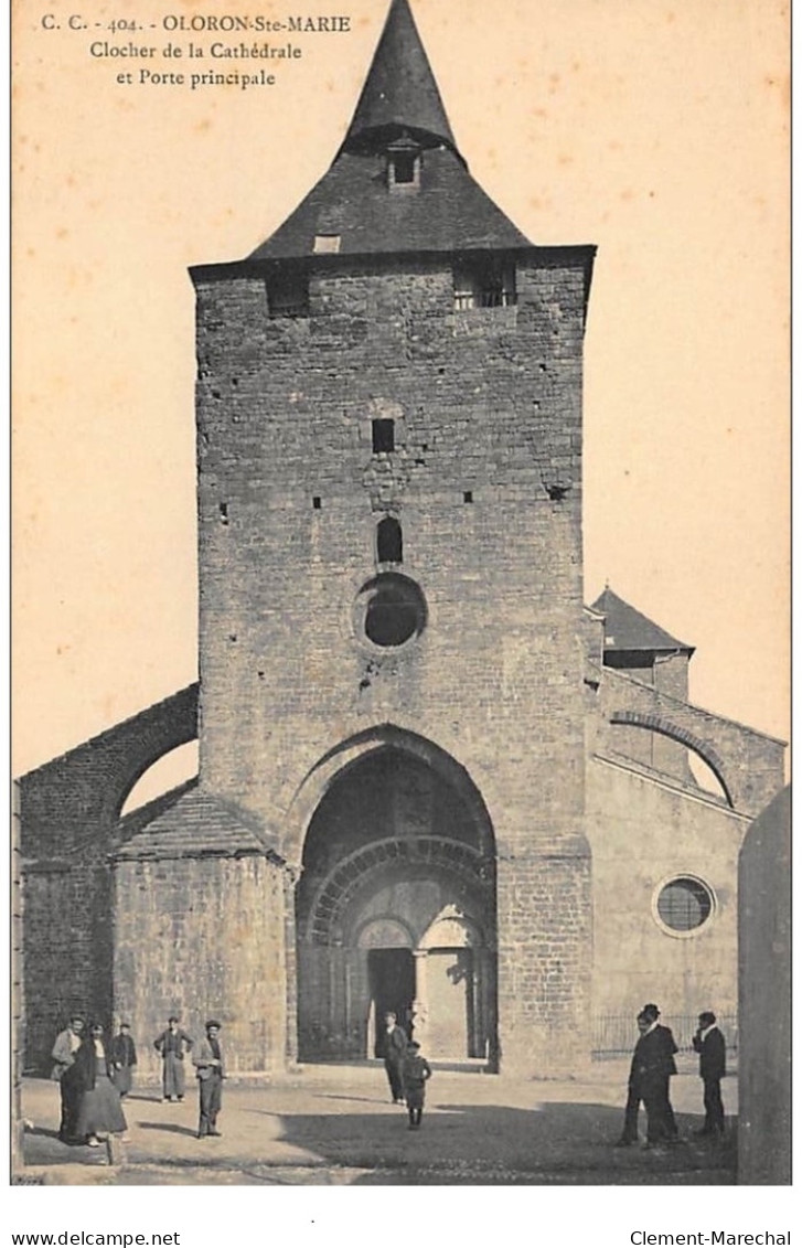 ORLONS-Ste-MARIE : Clocher De La Cathedrale Et Porte Principale - Tres Bon Etat - Oloron Sainte Marie