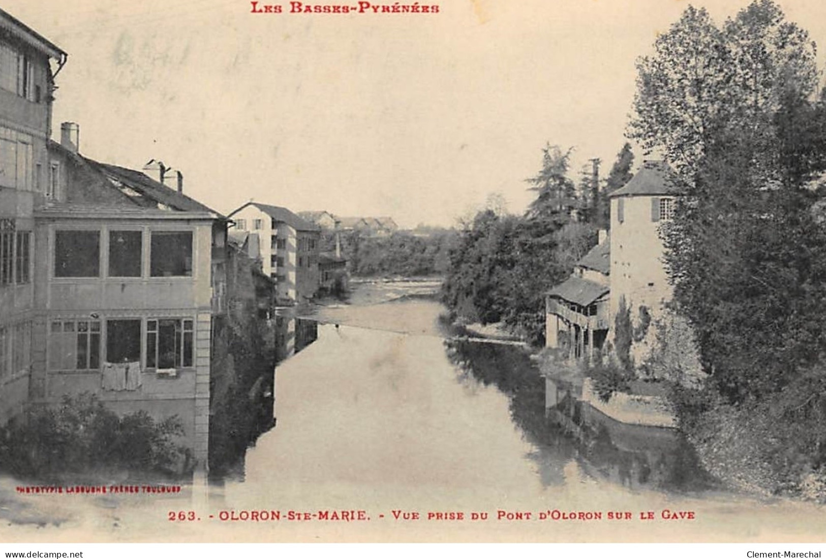 ORLONS-Ste-MARIE : Vue Prise Du Pont D'oloron Sur Le Gave - Tres Bon Etat - Oloron Sainte Marie