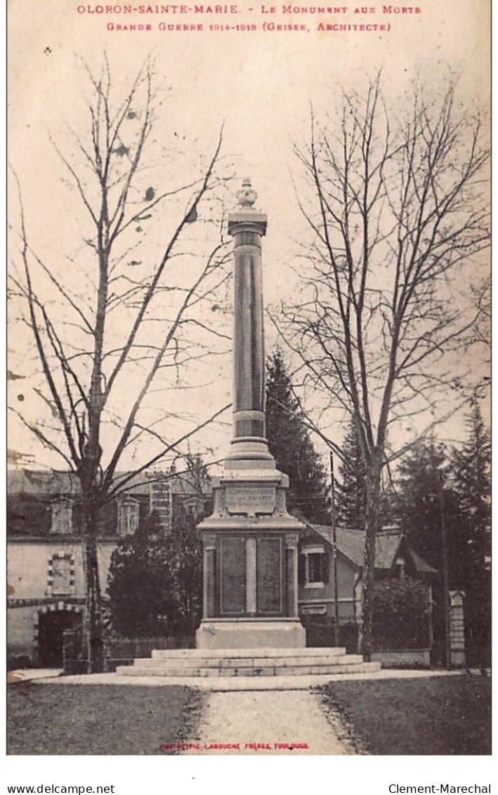 ORLONS-Ste-MARIE : Le Monument Aux Morts Grande Guerre 14-18 - Tres Bon Etat - Oloron Sainte Marie