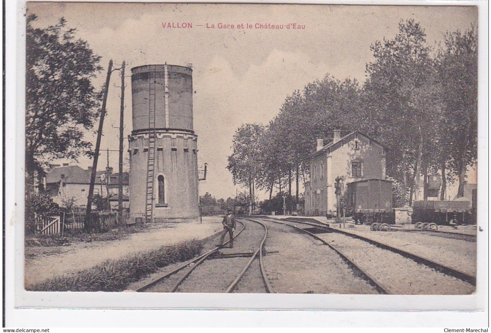 VALLON : La Gare Et Le Chateau D'eau - Tres Bon Etat - Other & Unclassified