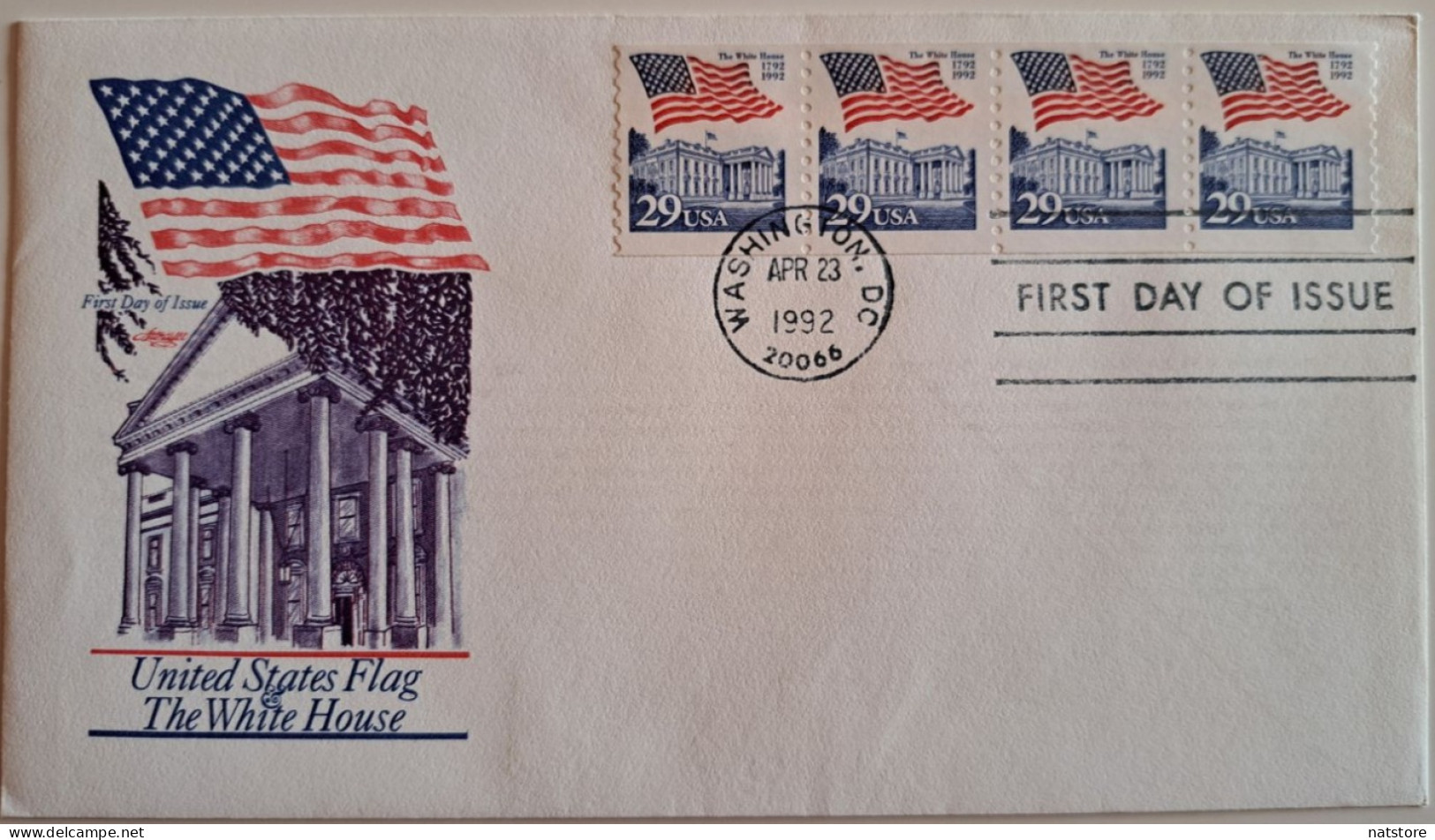 1992..USA.. FDC WITH STAMPS AND POSTMARKS..  Flag Over White House - 1991-2000