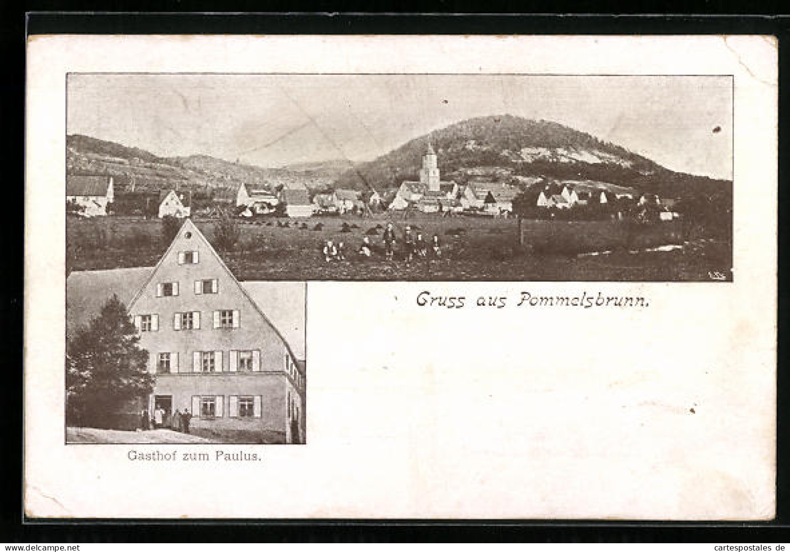 AK Pommelsbrunn, Ortsansicht, Gasthof Zum Paulus  - Other & Unclassified