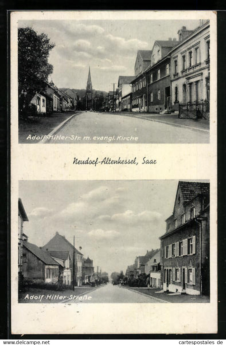 AK Neudorf-Altenkessel /Saar, Strasse Mit Evangl. Kirche  - Other & Unclassified