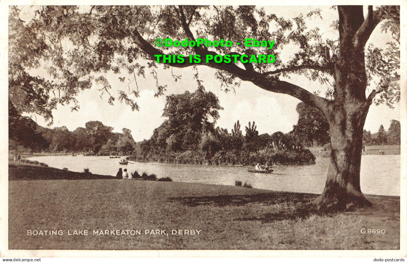 R453620 Boating Lake Markeaton Park Derby. G. 9690. Photo Brown Postcard. Valent - World