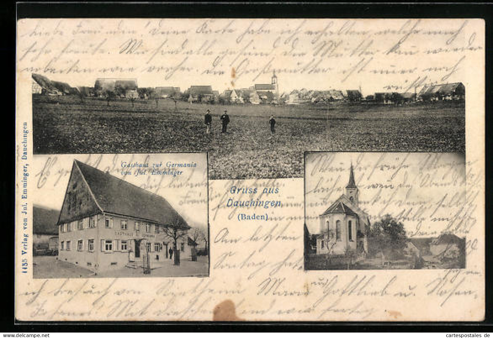 AK Dauchingen, Gasthaus Zur Germania Von J. Emminger, Kirche  - Other & Unclassified