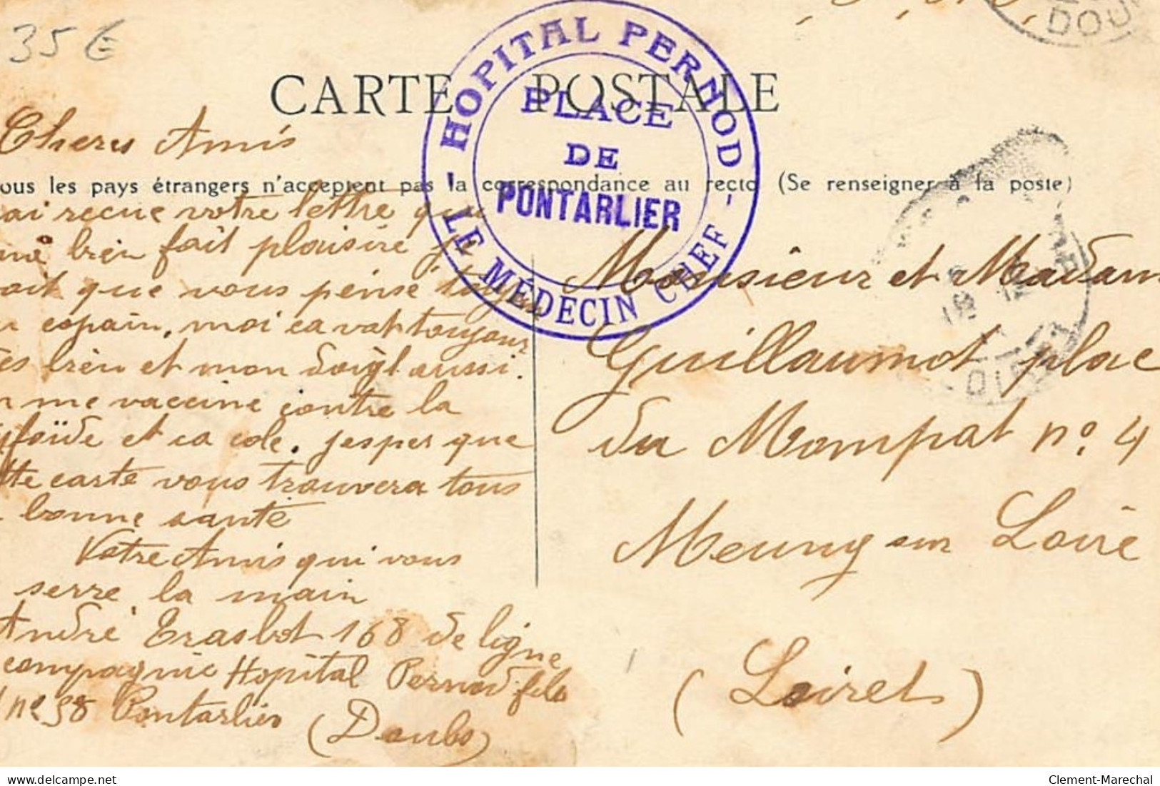PONTARLIER : Ambulance Pernod Fils, Blessés Militaires, Guerre 1914, Absinthe - Etat - Pontarlier