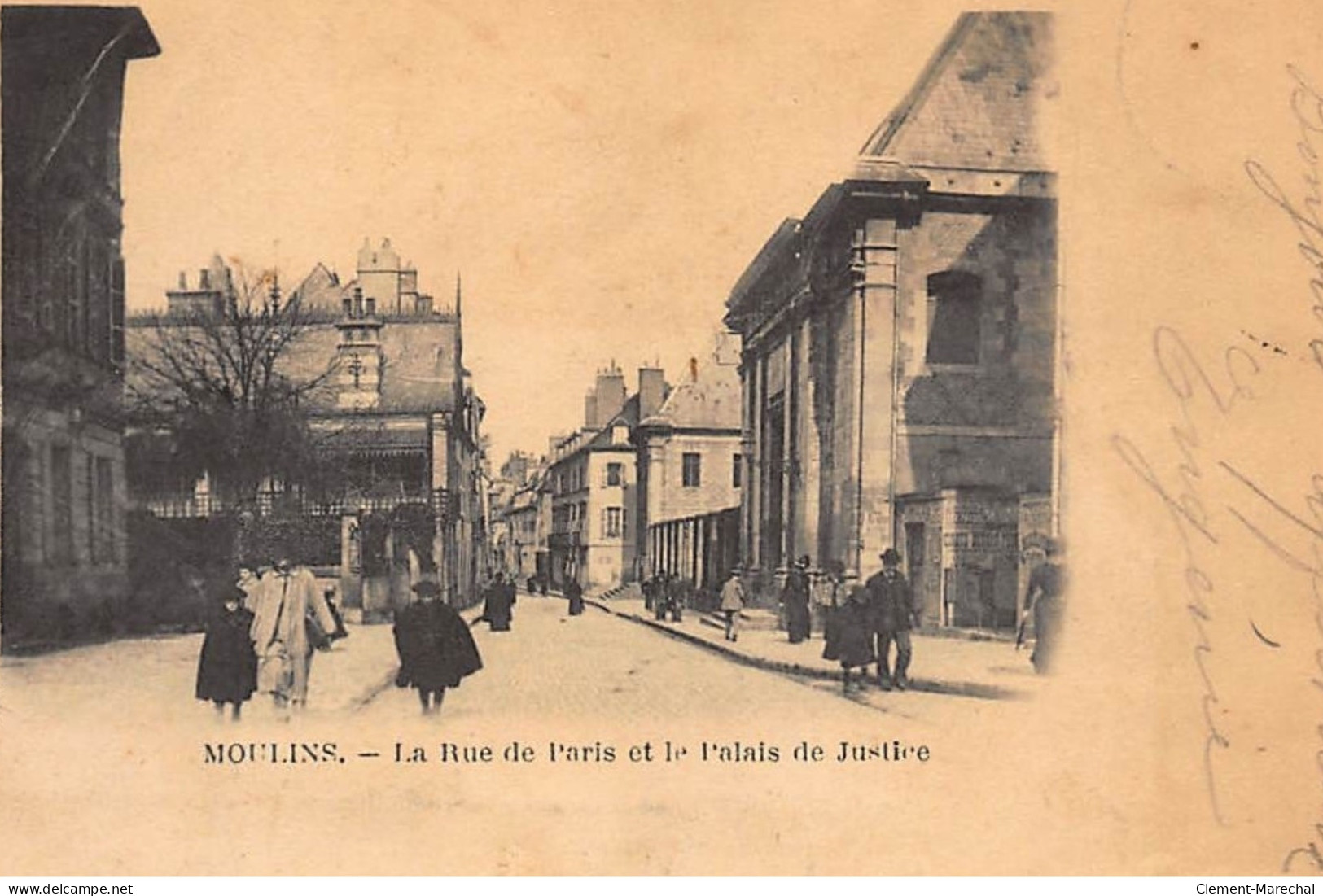 MOULINS : La Rue De Paris Et Le Palais De Justice - Tres Bon Etat - Moulins