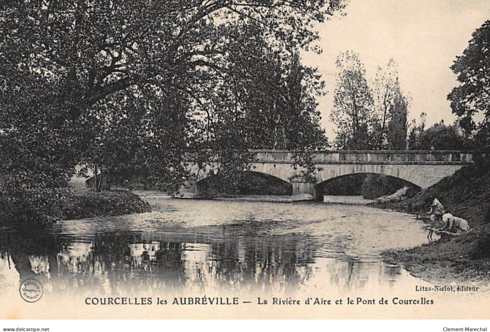 COURCELLES Les AUBREVILLE : La Riviere D'aire Et Le Pont De Courcelles - Tres Bon Etat - Sonstige & Ohne Zuordnung