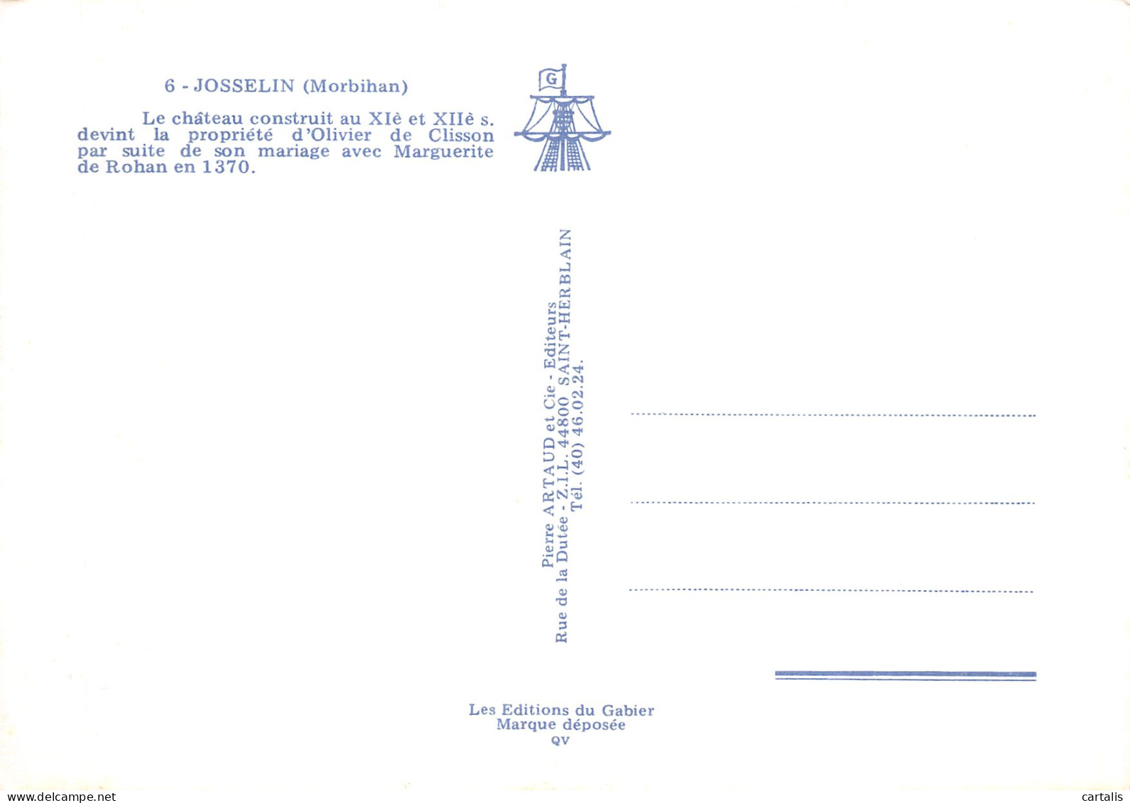 56-JOSSELIN LE CHATEAU-N°4203-C/0011 - Josselin