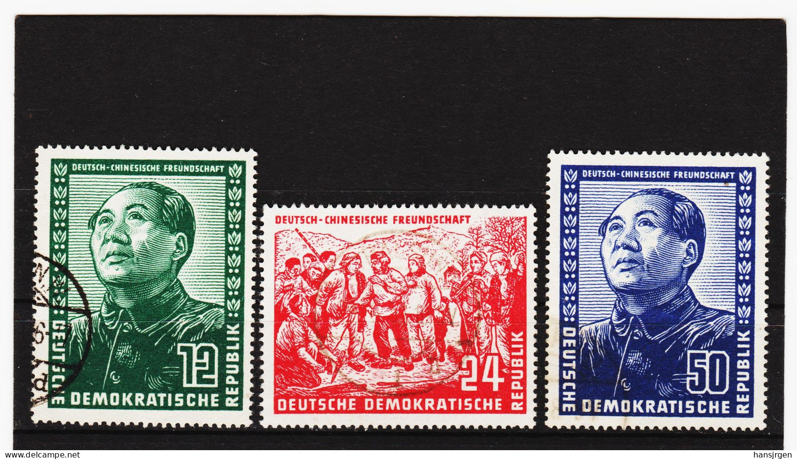 YZO287  DDR 1951 MICHL  286/88 DEUTSCH-CHINESISCHE FREUNDSCHAFT Gestempelt SIEHE ABBILDUNG - Used Stamps