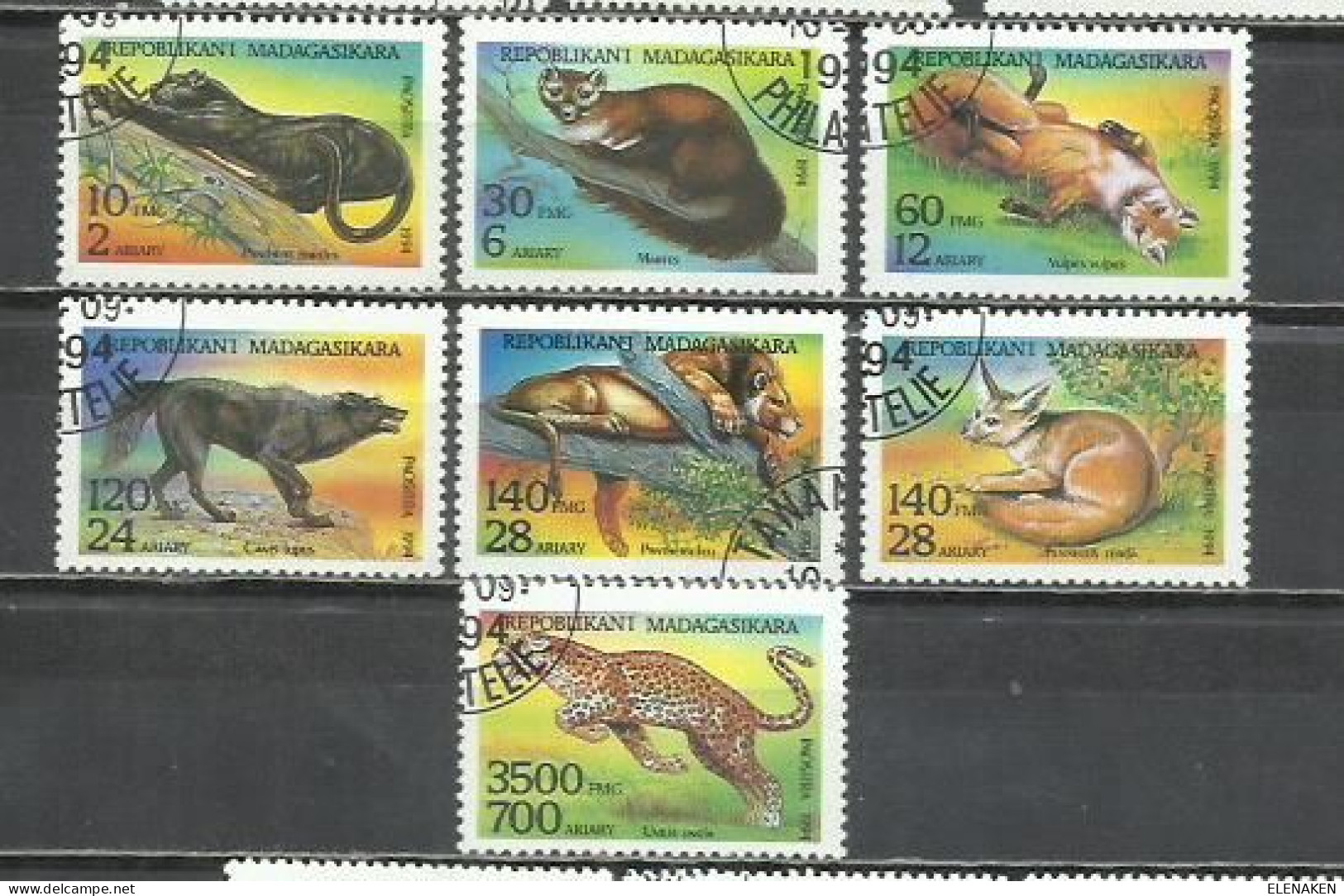 2830H- SERIE COMPLETA TANZANIA ÁFRICA 1994 Nº 1352/1358 FAUNA SALVAJE, ANIMALES SALVAJES - Tanzanie (1964-...)