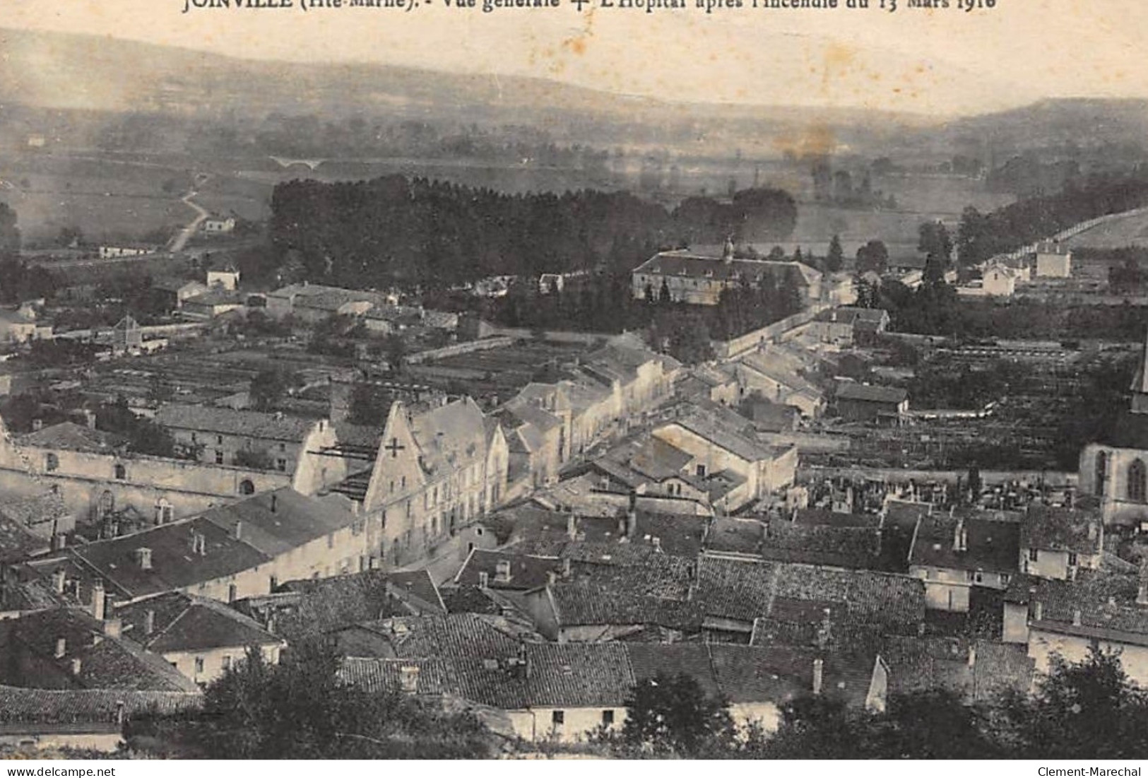 JOINVILLE : Vue Generale L'hopital Apres L'incendie Du 13 Mars 1916 - Etat - Joinville