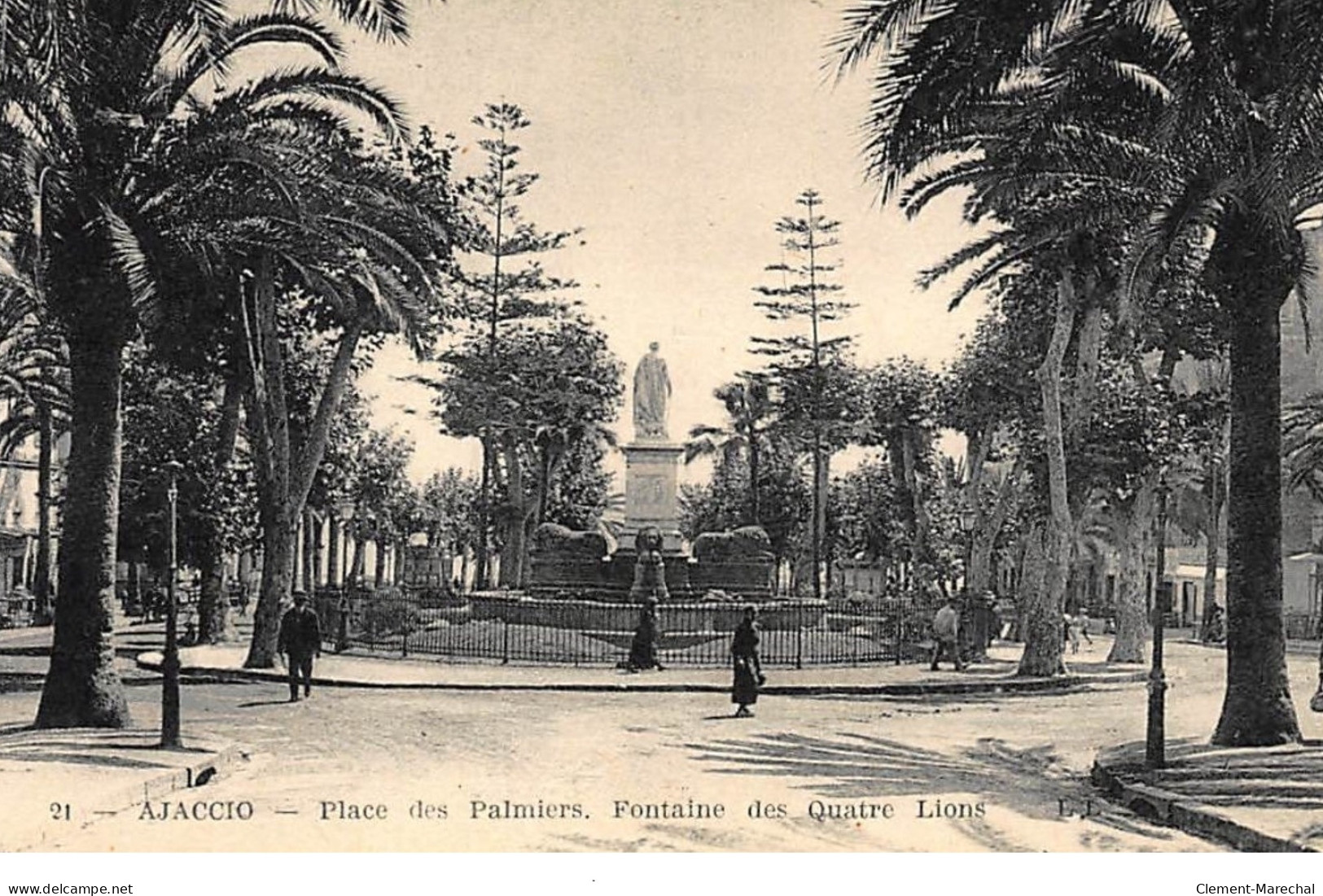 AJACCIO : Place Des Palmiers Fontaine Des Quatre Lions - Tes Bon Etat - Ajaccio