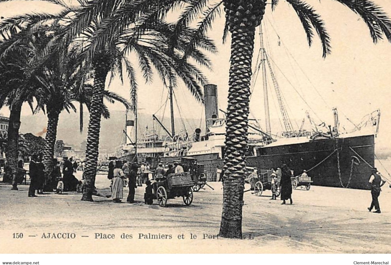 AJACCIO : Place Des Palmiers Et Le Port - Tres Bon Etat - Ajaccio