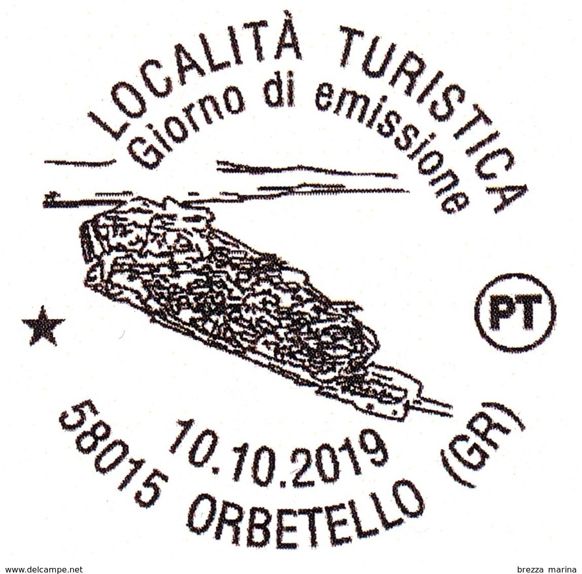 ITALIA - Usato - 2019 - Turismo – Orbetello (GR) – Toscana - Veduta Aerea - B - 2011-20: Oblitérés