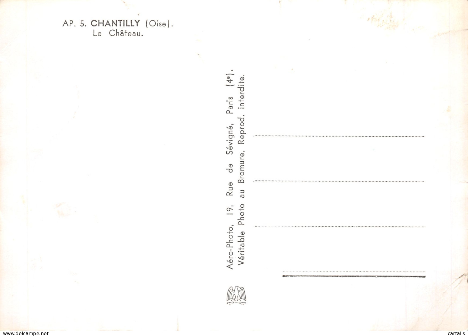 60-CHANTILLY LE CHATEAU-N°4204-C/0203 - Chantilly