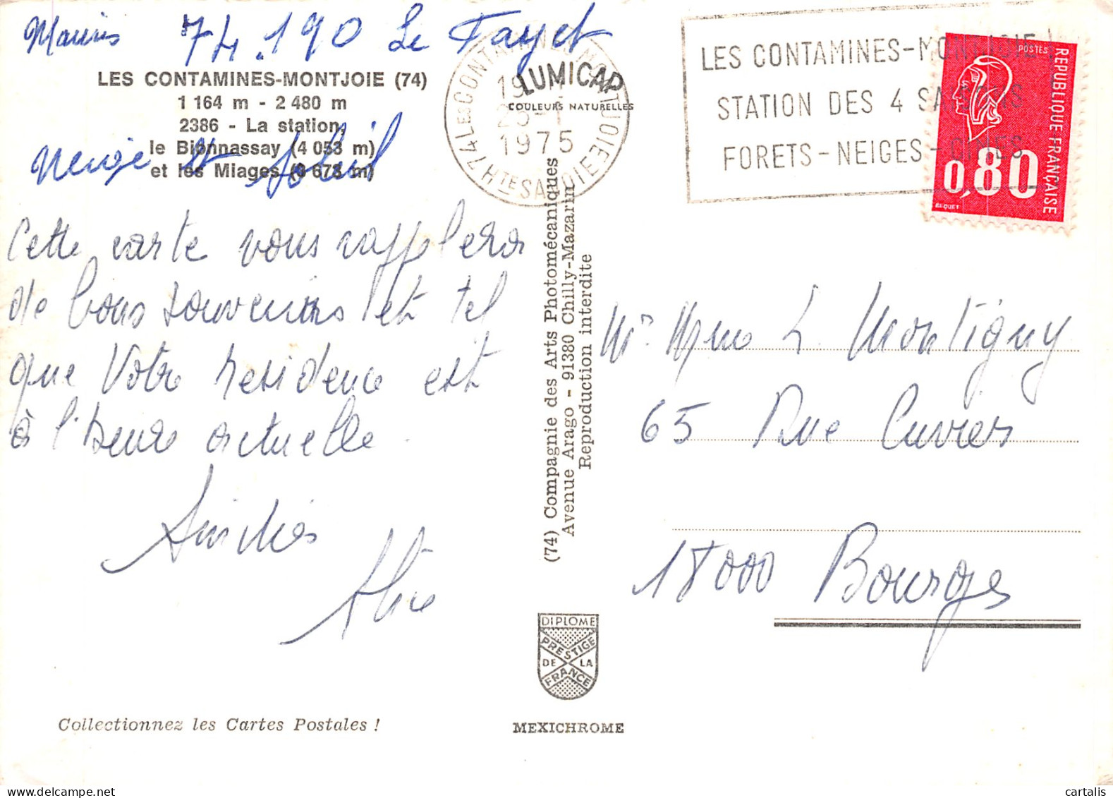 74-LES CONTAMINES MONTJOIE-N°4204-A/0157 - Les Contamines-Montjoie