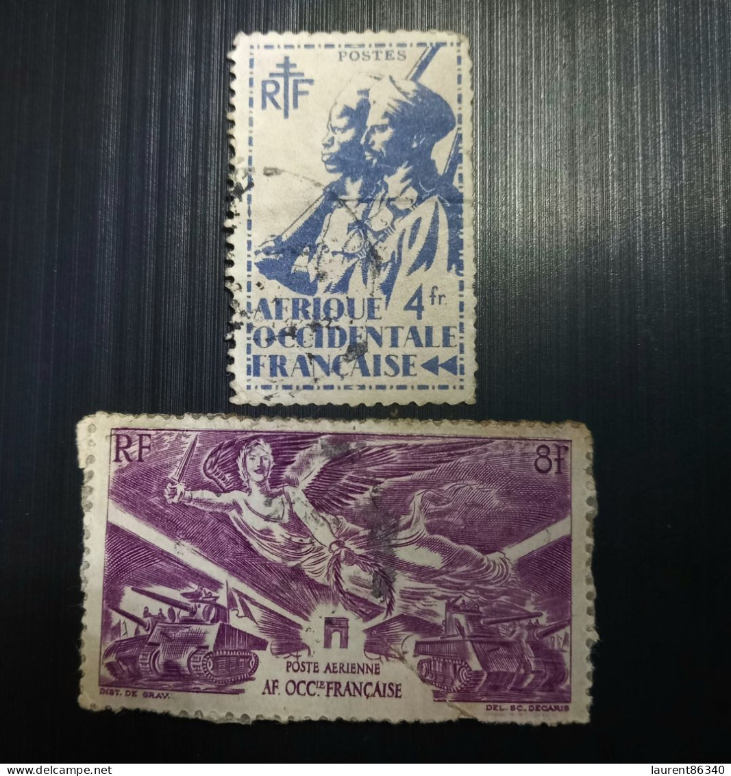 Afrique Occidentale Française 1945 Colonial Soldiers  &  1946 Airmail. The Ending Of The World War II - Unused Stamps