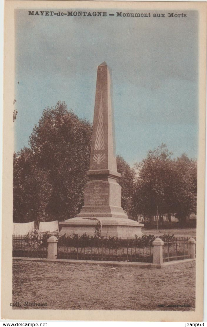 MAYET-DE-MONTAGNE - Monument Aux Morts - Andere & Zonder Classificatie