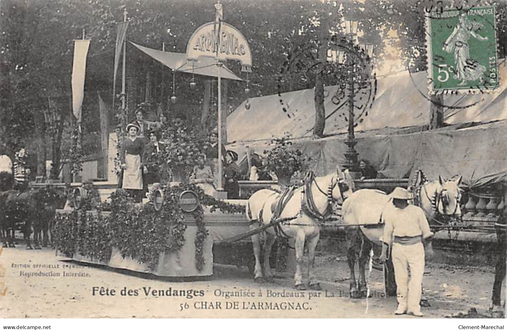 FETE DES VENDANGES - Organisée à BORDEAUX Par La Petite Gironde - Char De L'Armagnac - état - Bordeaux