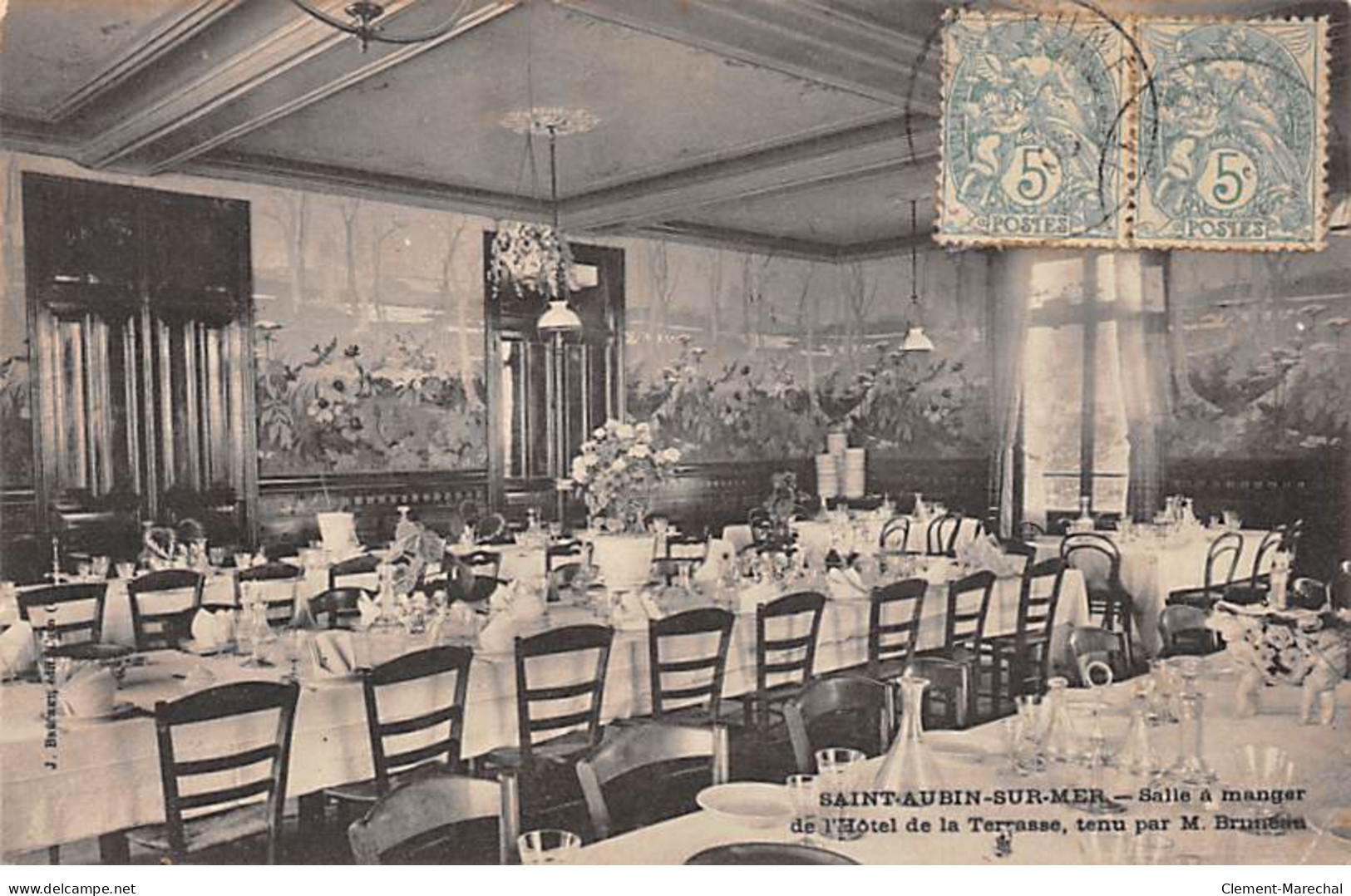 SAINT AUBIN SUR MER - Sallé à Manger De L'Hôtel De La Terrasse - Très Bon état - Saint Aubin