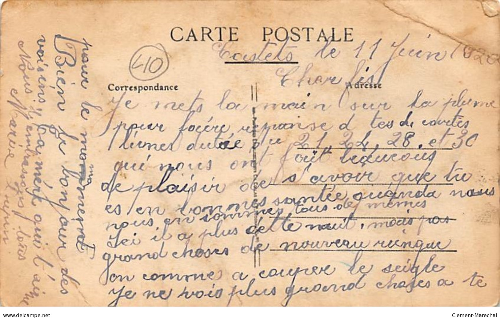 CASTETS DES LANDES - L'arrivée En Ville - Route De Linxe ( Décembre 1918 ) - état - Castets