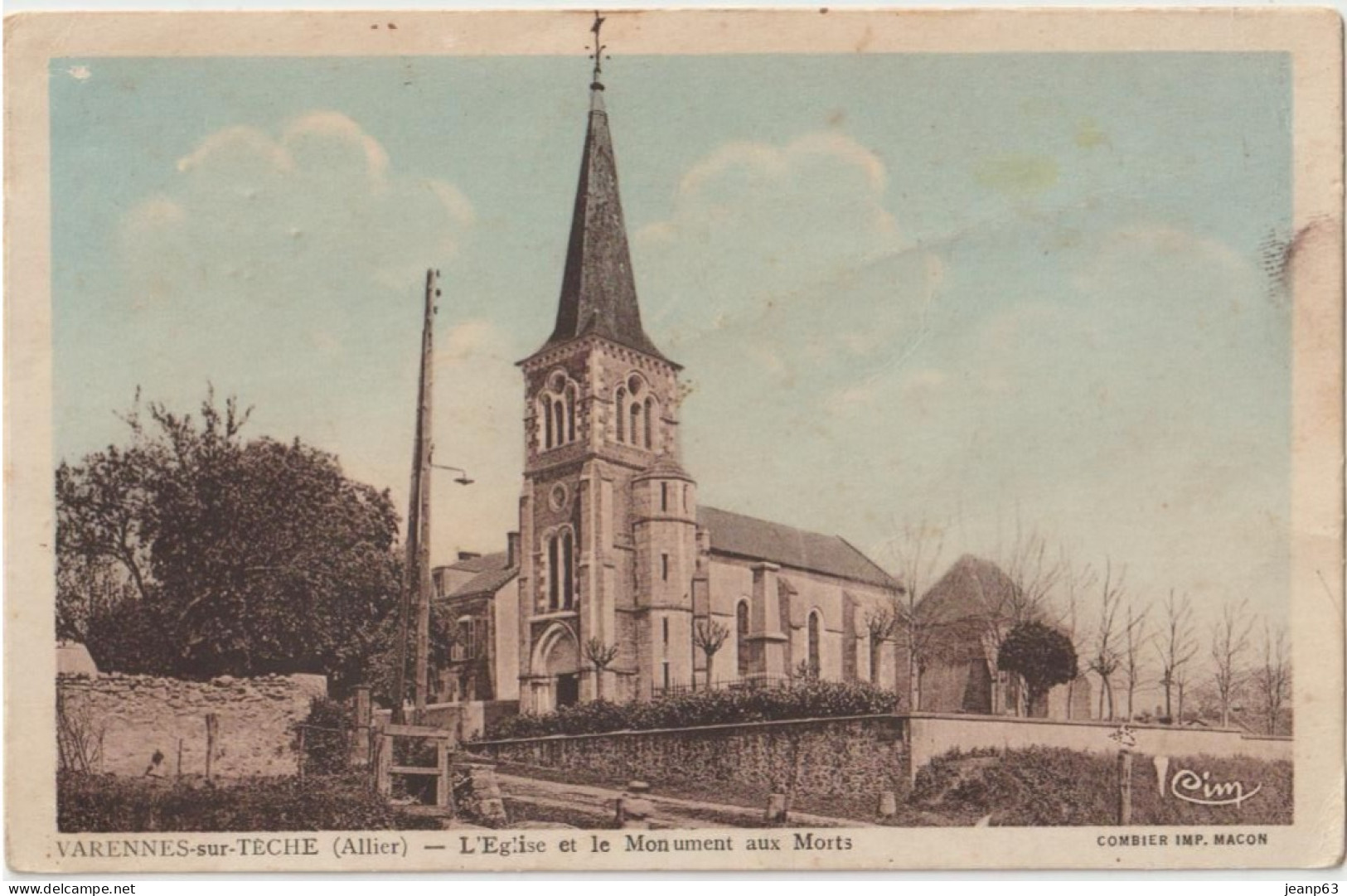 VARENNES-sur-TECHE - Eglise Et Le Monument Aux Morts - Autres & Non Classés