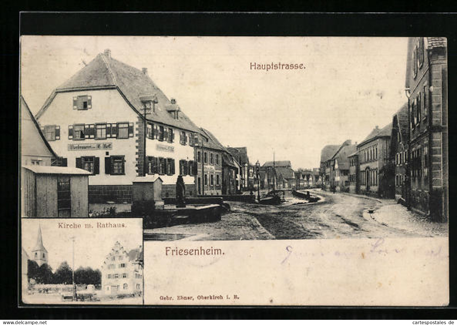 AK Friesenheim, Kirche Mit Rathaus, Hauptstrasse  - Sonstige & Ohne Zuordnung