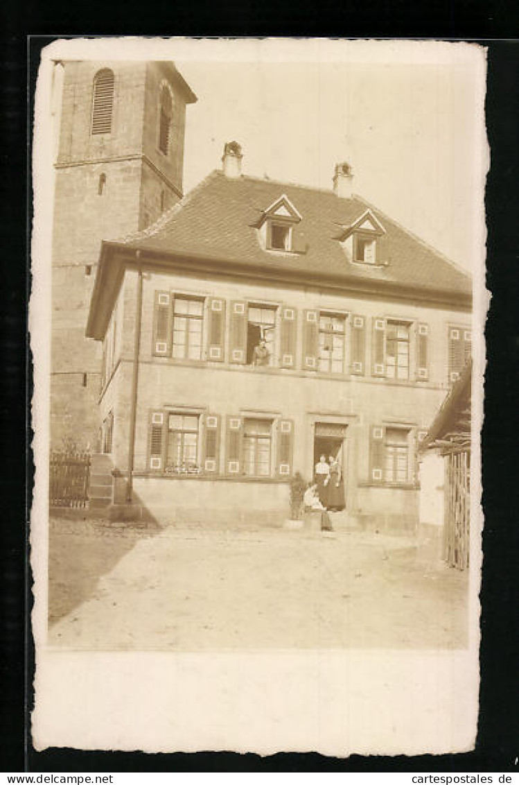 Foto-AK Seukendorf, Pfarrhaus Und Kirche 1918  - Andere & Zonder Classificatie
