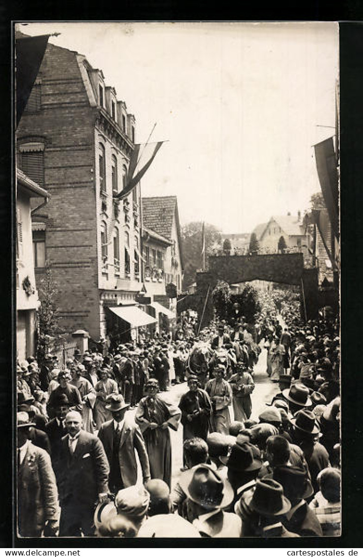 AK Waiblingen, Sängerfest, Lange Strasse 1927  - Waiblingen