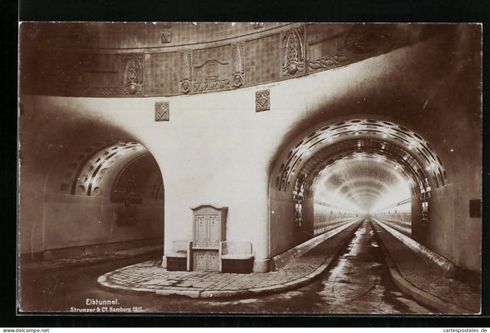 AK Hamburg, Elbtunnel, Fotoverlag Strumper & Co. 1911  - Fotografie