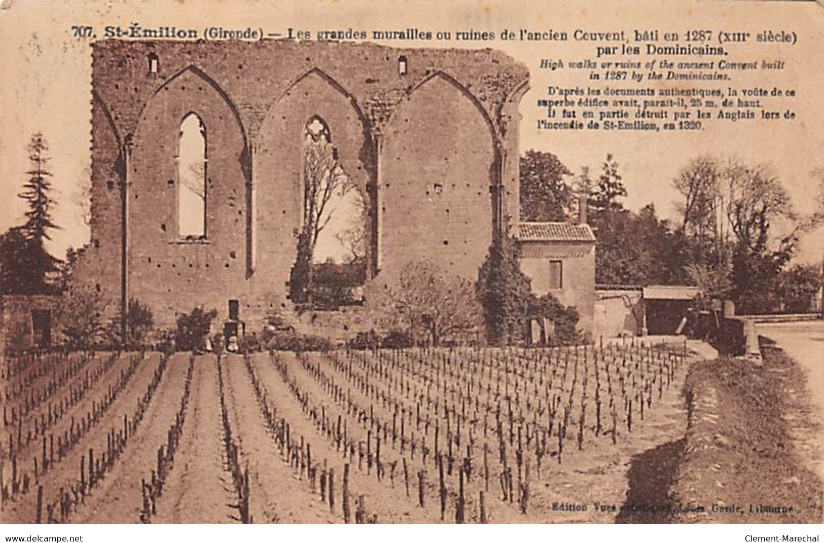 SAINT EMILION - Les Grandes Murailles Ou Ruines De L'ancien Couvent - Très Bon état - Saint-Emilion