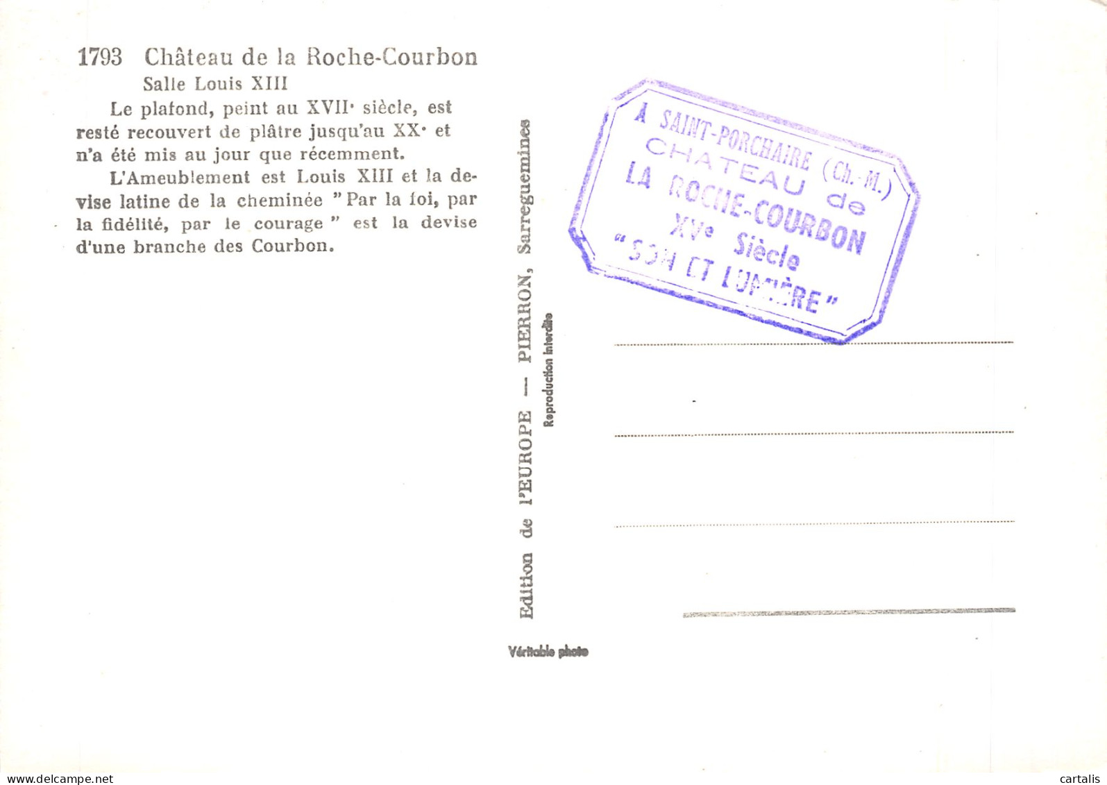17-LA ROCHE COURBON-N°4206-A/0069 - Other & Unclassified