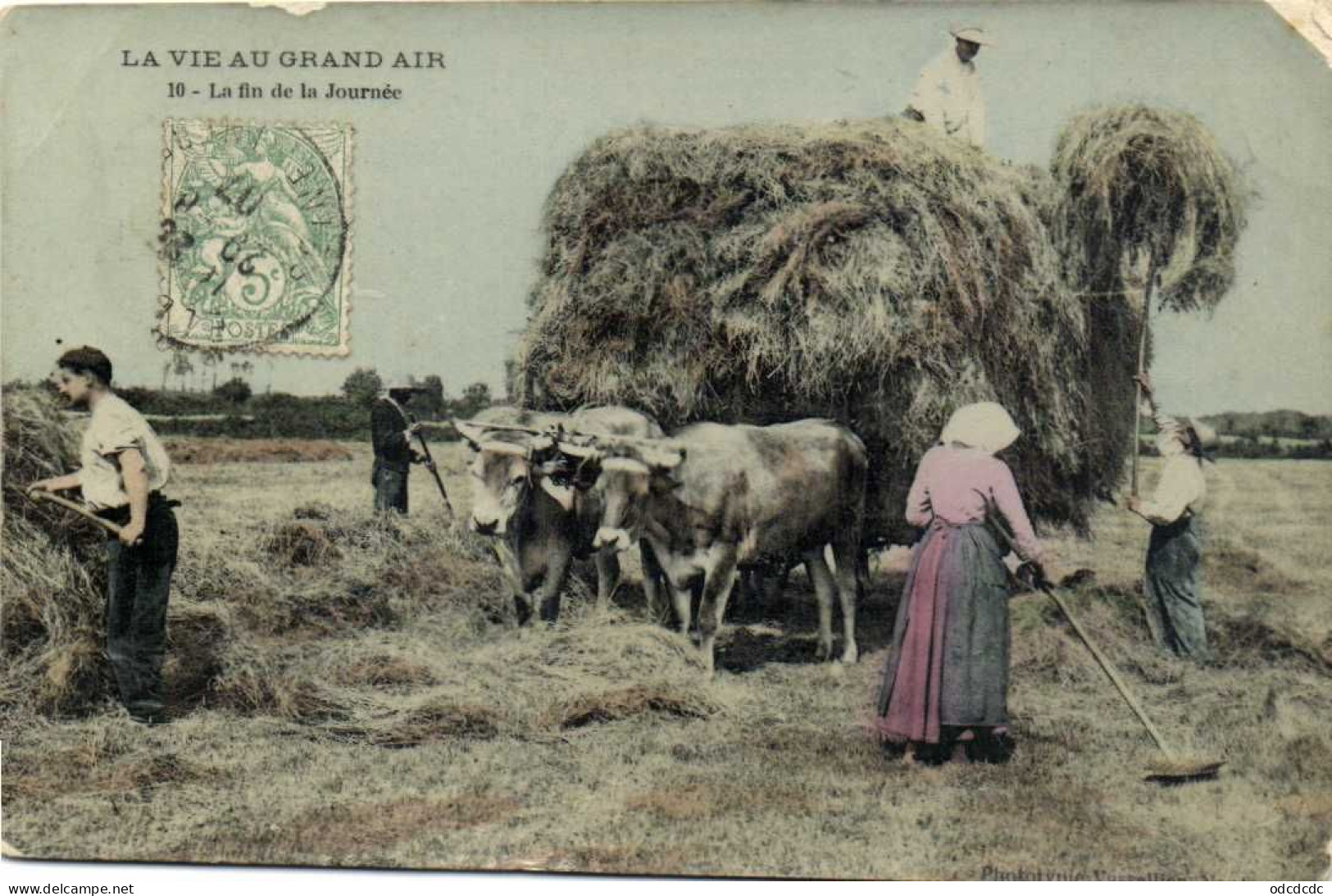 LA VIE AU GRAND  AIR V La Finde La Journée  Fenaison Attelage De Boeufs Colorisée RV - Andere & Zonder Classificatie