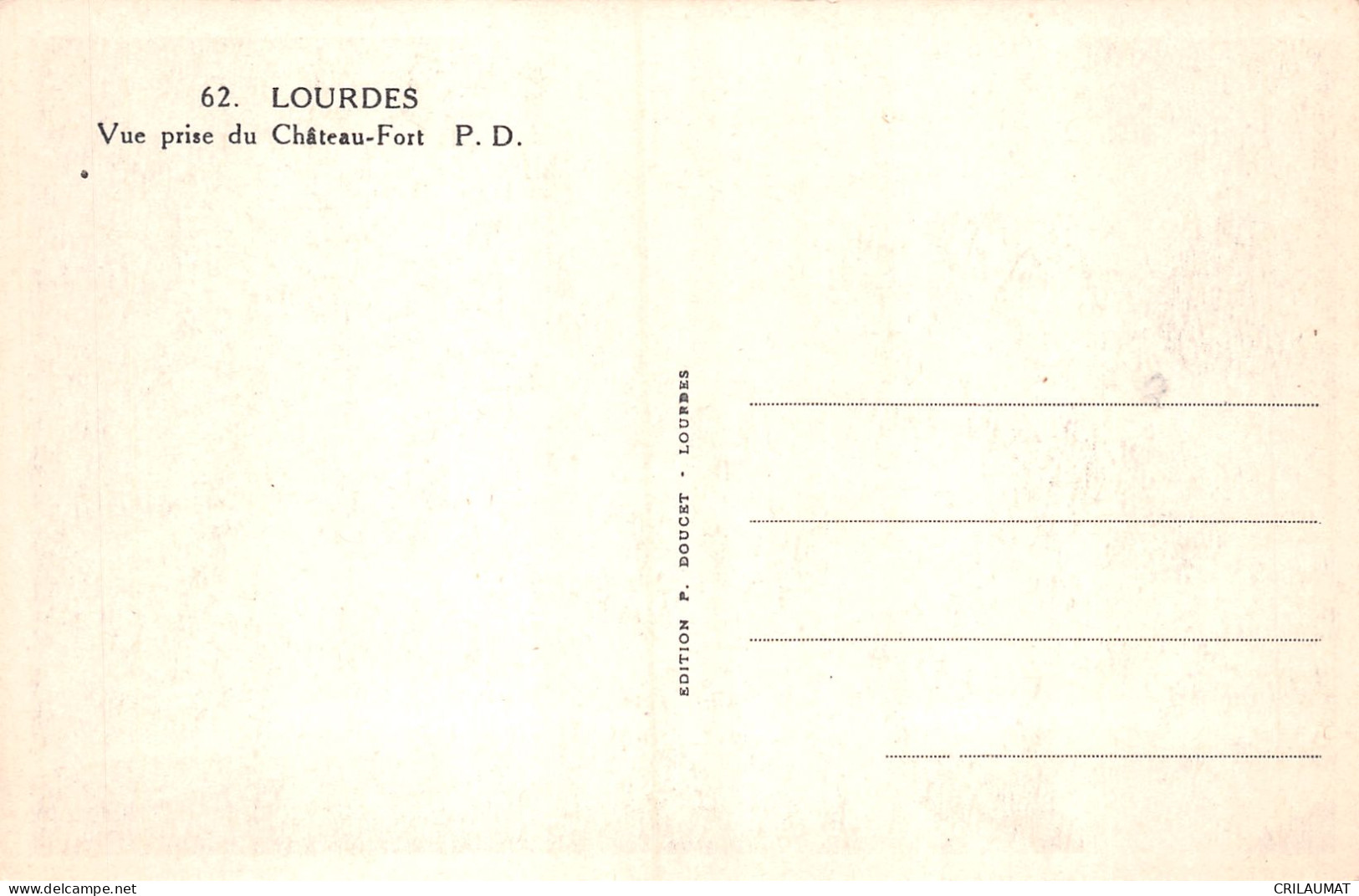 65-LOURDES VUE PRISE DU CHÂTEAU FORT-N°5150-C/0277 - Lourdes