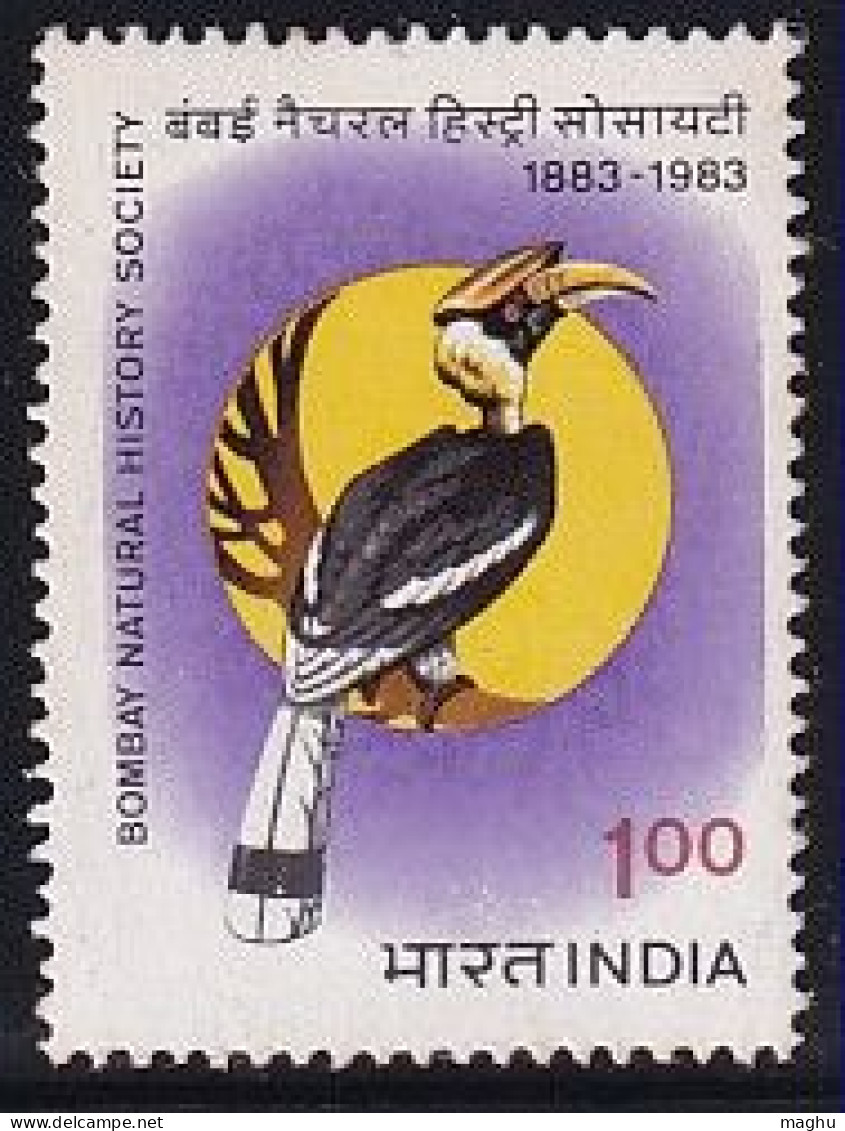 India MNH 1983, Cent., Of Bombay Natural History Society, Bird, Great Indian Hornbil. - Neufs