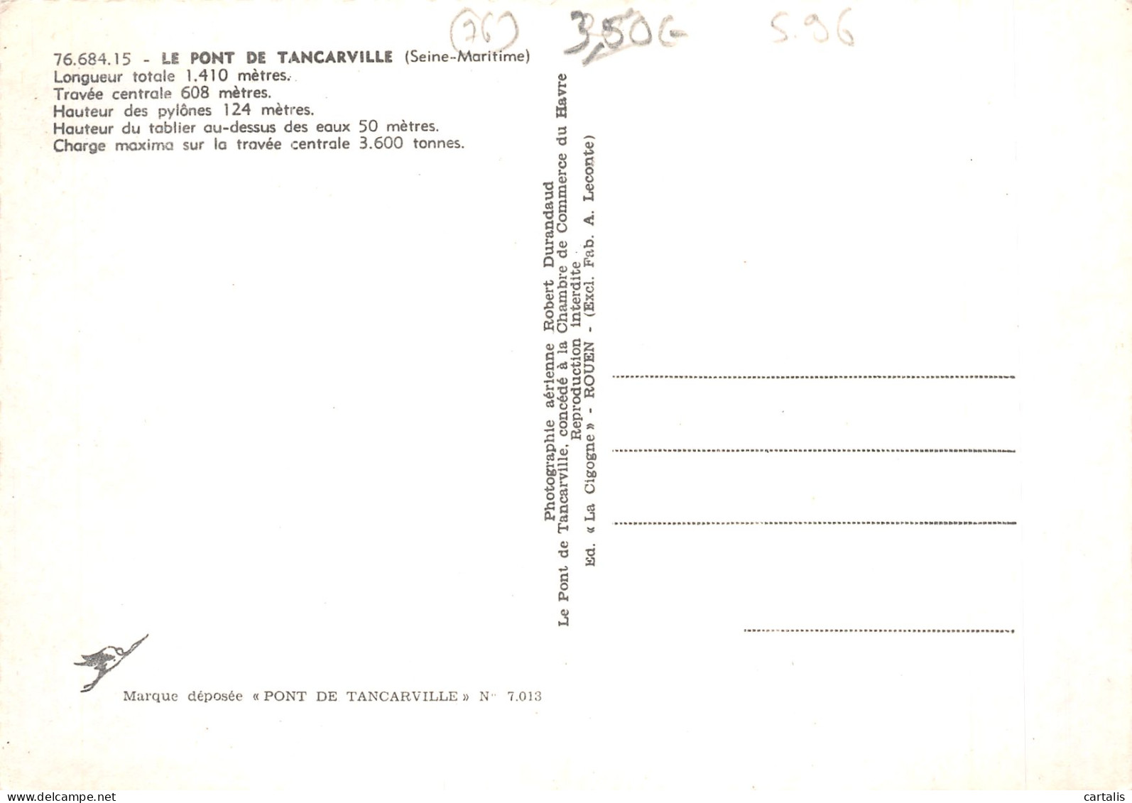 76-LE PONT DE TANCARVILLE-N°4206-C/0161 - Other & Unclassified