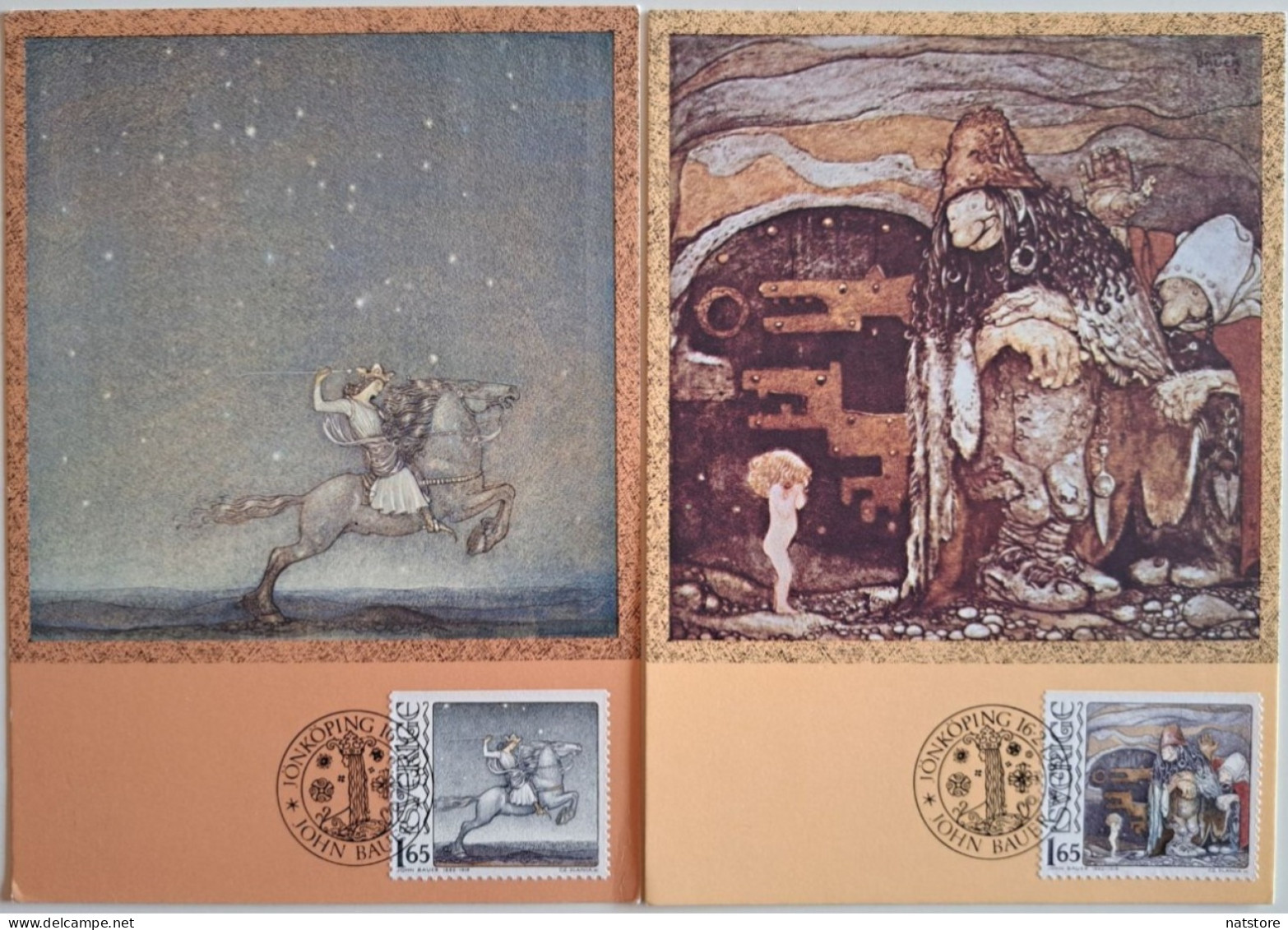 1982..SWEDEN..LOT OF 2 MAXIMUM CARDS..John Bauer - Maximum Cards & Covers